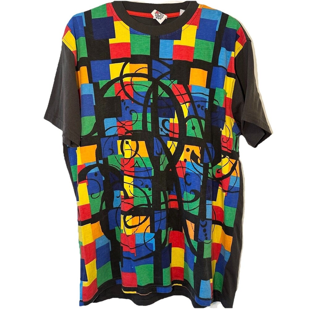 Reebok Classic Graphic Tee XXL Retro Color Block Abstract Streetwear